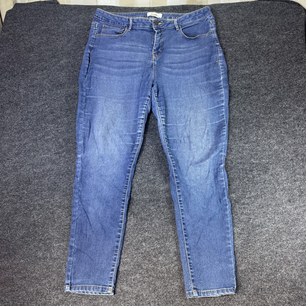 Angels Forever Young Skinny Leg Jeans Womens 16 Blue Denim Cotton Medium Wash